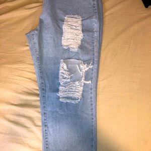 Ripped boyfriend jeans